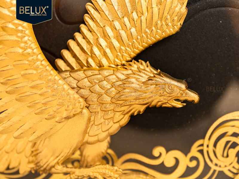 Tranh Đại Bàng Dát Vàng 24k 30x30cm